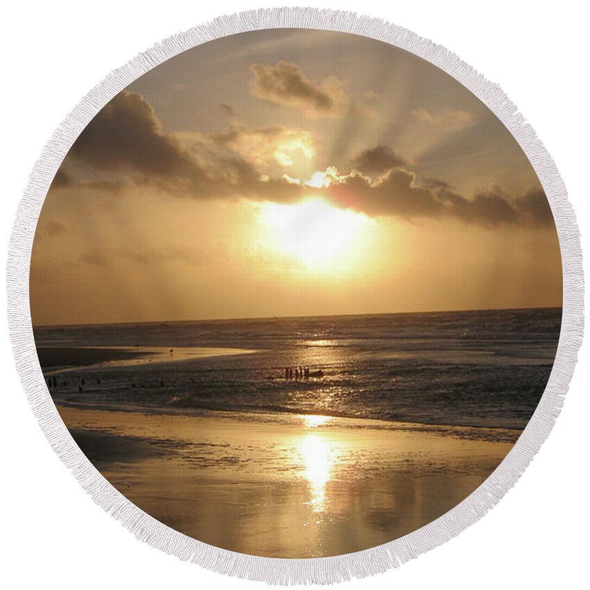 Light Always Shines For You Round Beach Towel featuring the photograph Light always shines for you by Heidi Sieber