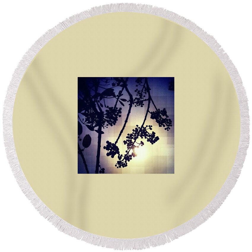 Light Round Beach Towel featuring the photograph Light of silence by Aya