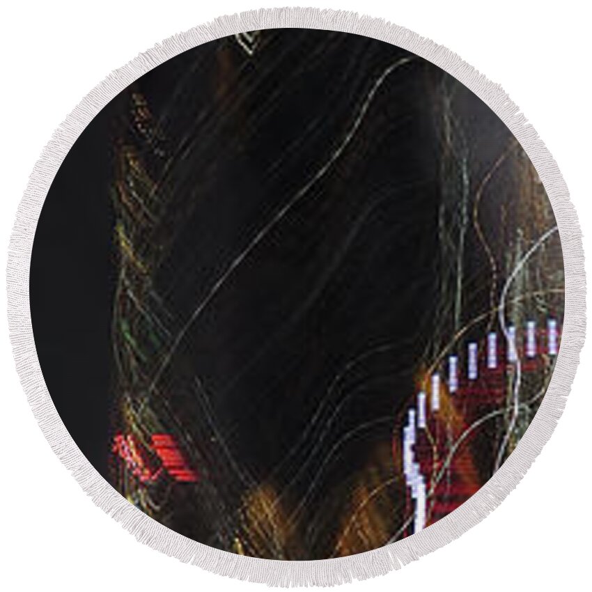 Corday Round Beach Towel featuring the photograph Light Paintings - No 3 - Creative Fuel by Kathy Corday
