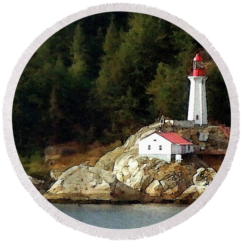 Lighthouse Round Beach Towel featuring the photograph Lighthouse Dream by Ted Keller