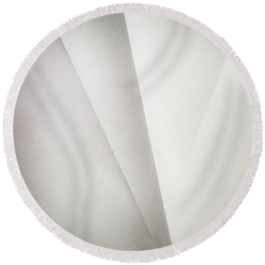 Abstract Round Beach Towel featuring the photograph Lines on Paper by Scott Norris