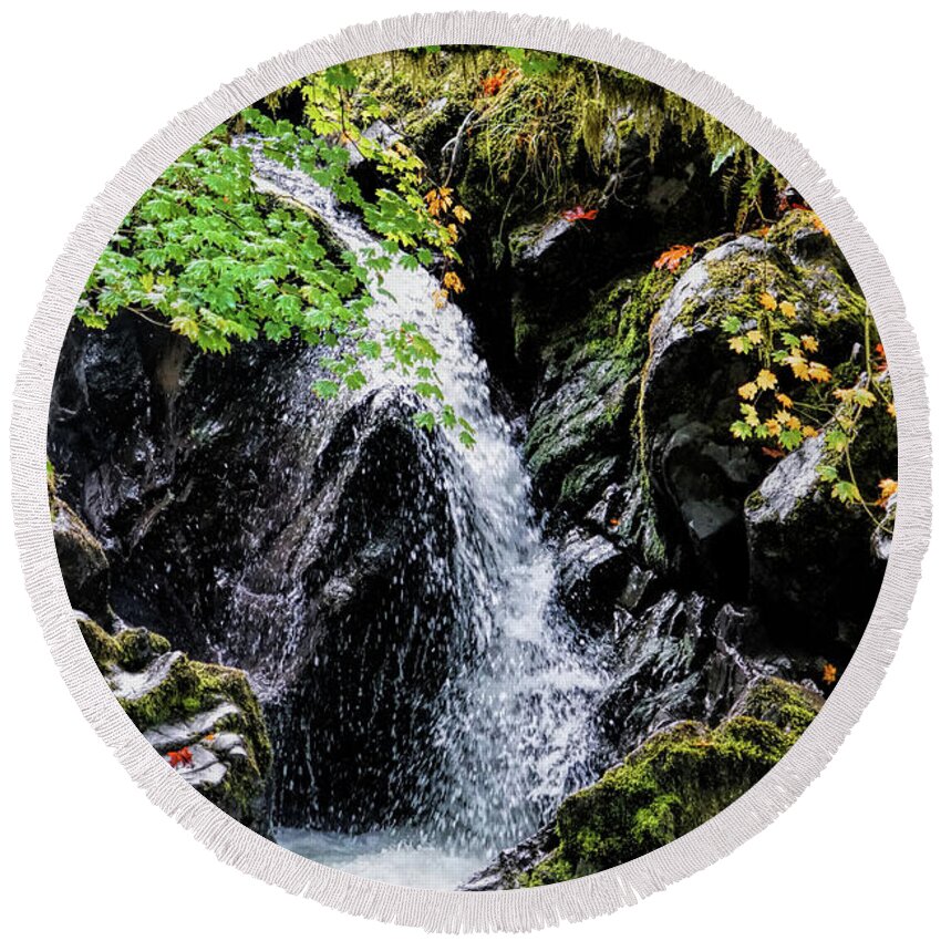 Falls Round Beach Towel featuring the photograph Little Falls by Michael Hope