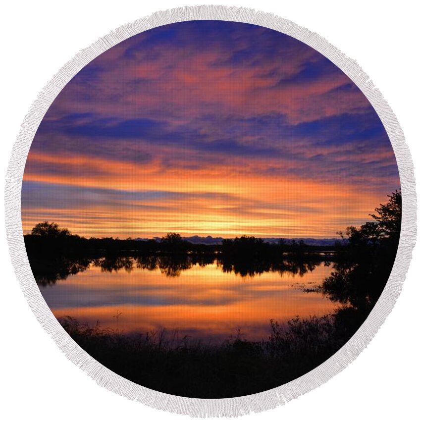 Sunset Round Beach Towel featuring the photograph Little Fly Creek Sunset 1 by Keith Stokes