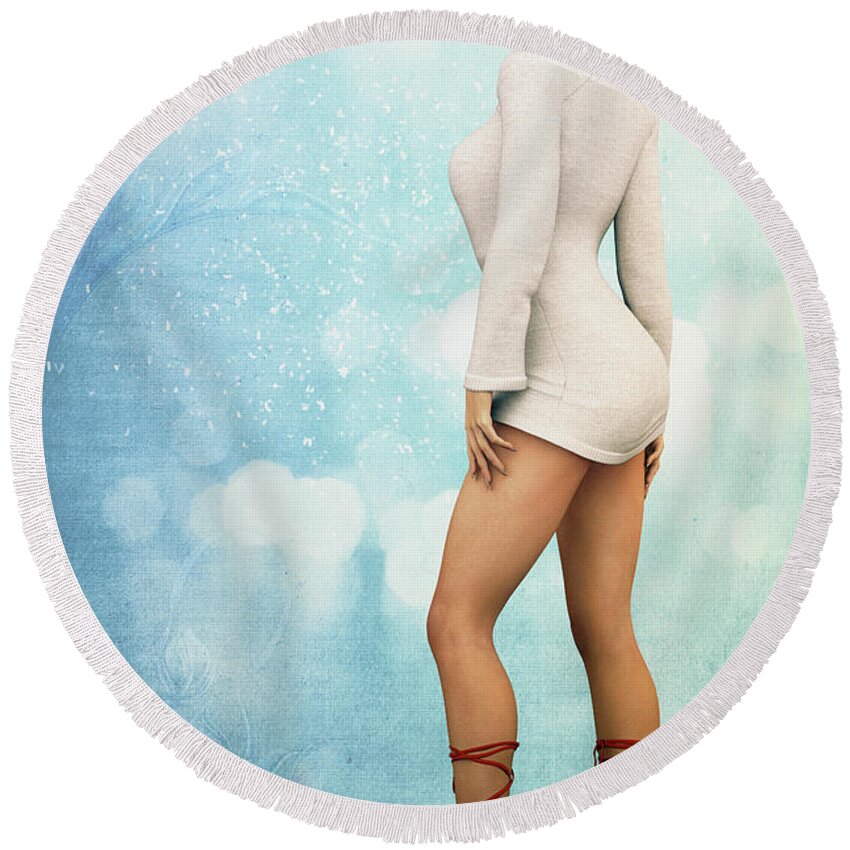 3d Round Beach Towel featuring the digital art Long Legs by Jutta Maria Pusl