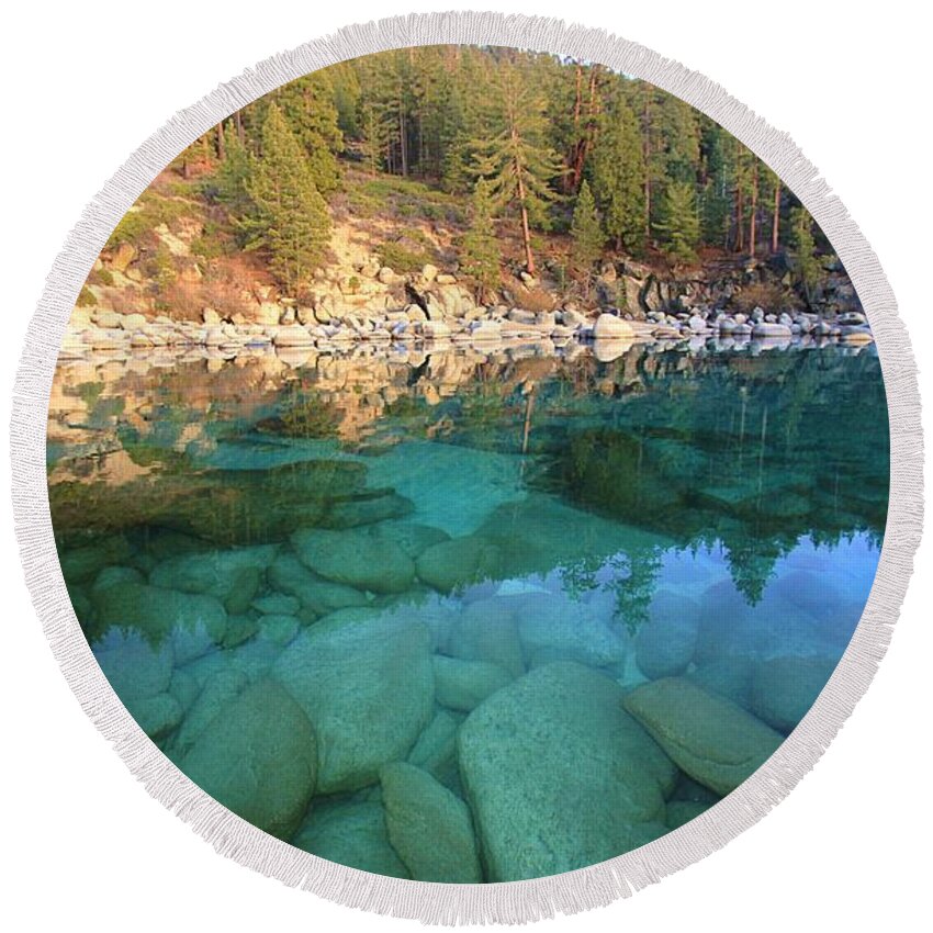 Lake Tahoe Round Beach Towel featuring the photograph Look Into My Eyes by Sean Sarsfield