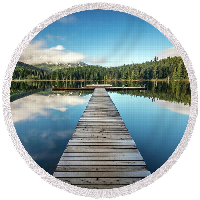 Whistler Round Beach Towel featuring the photograph Lost Lake Dream Whistler by Pierre Leclerc Photography