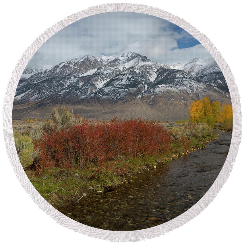 Barton Flats Round Beach Towel featuring the photograph Lost River Range by Idaho Scenic Images Linda Lantzy