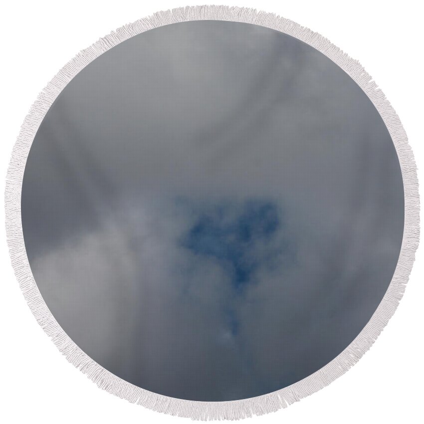 Love Round Beach Towel featuring the photograph Love In The Clouds by Cathie Douglas