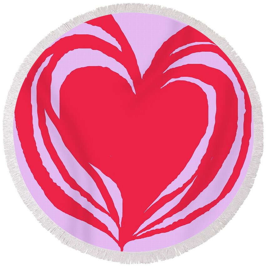 Loveheart Round Beach Towel featuring the digital art Loveheart by Mary Armstrong