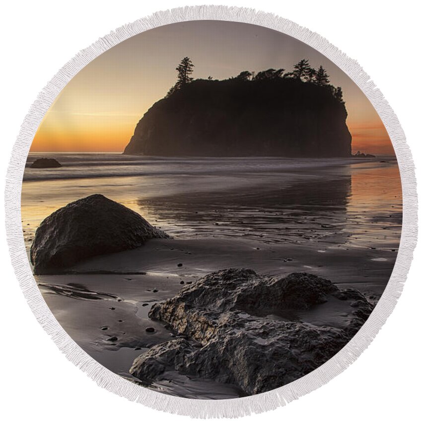 Beach Round Beach Towel featuring the photograph Low Tide by Timothy Johnson
