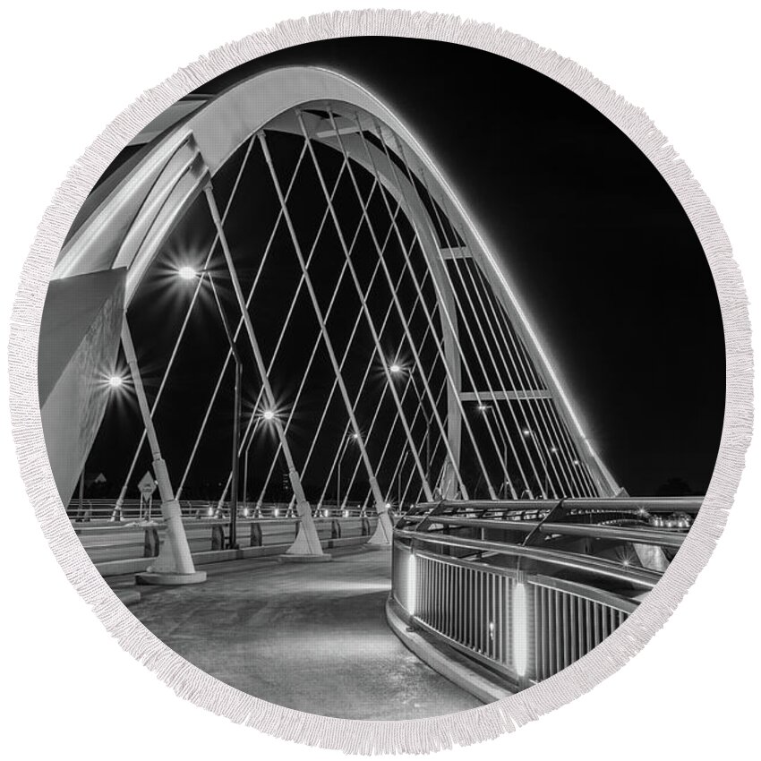 Lowry Avenue Bridge Round Beach Towel featuring the photograph Lowry Avenue Bridge by Iryna Liveoak