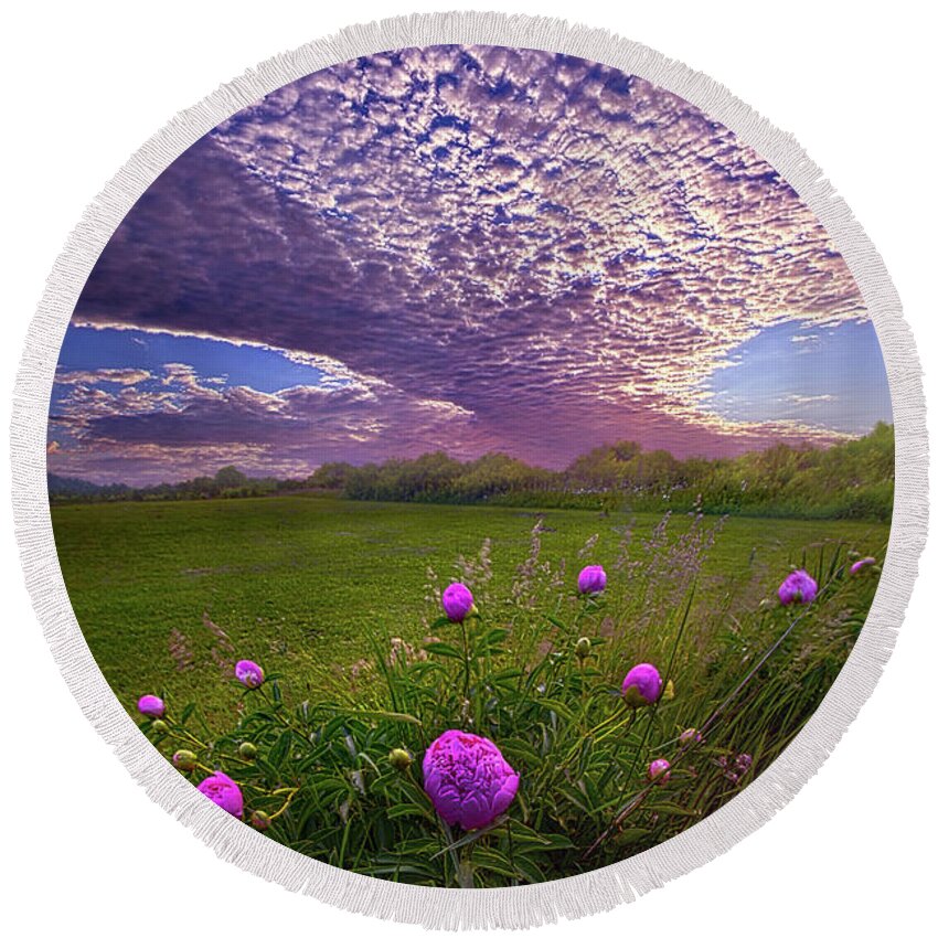 Travel Round Beach Towel featuring the photograph Lucky Charms by Phil Koch