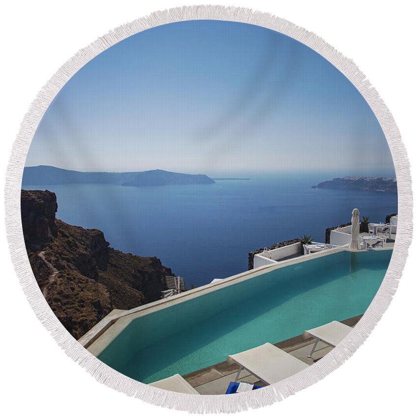 Jacuzzi Round Beach Towel featuring the photograph Luxury pool by Sophie McAulay