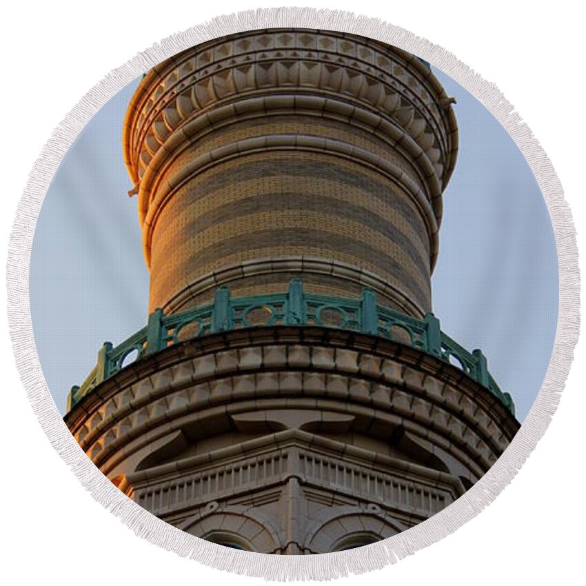 M Temple Round Beach Towel featuring the photograph M Temple by Edward Smith