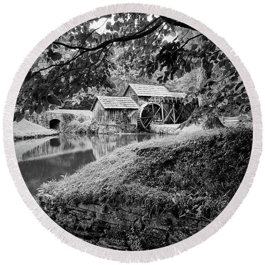 Mabry Mill Round Beach Towel featuring the photograph Mabry Mill 1 by David Beebe