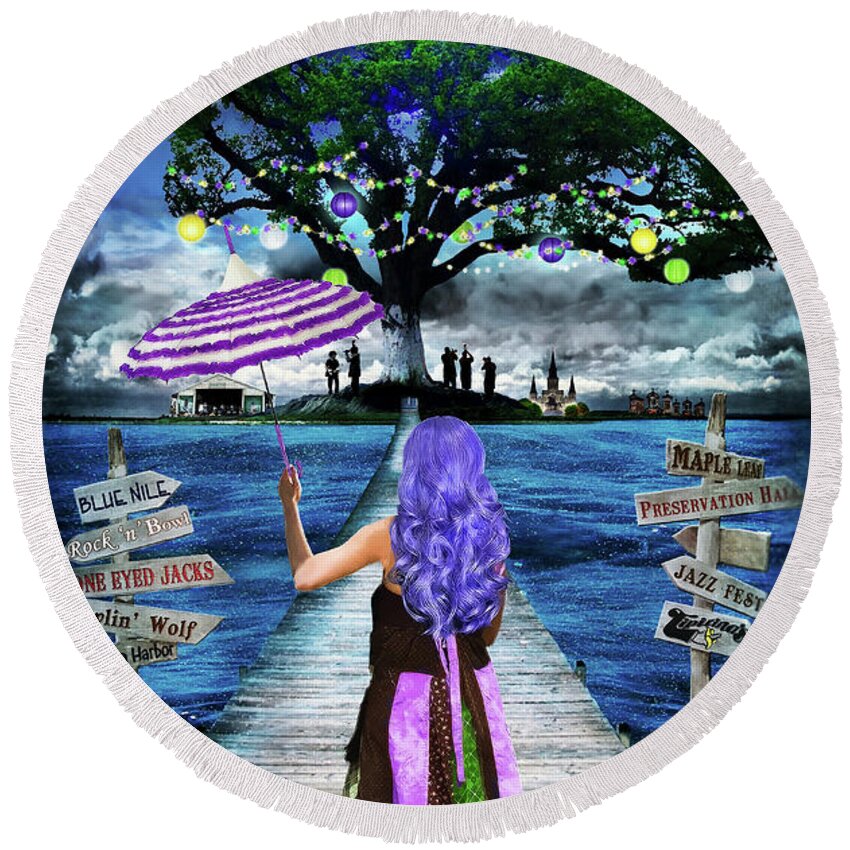 New Orleans Round Beach Towel featuring the photograph Magical New Orleans by Tammy Wetzel