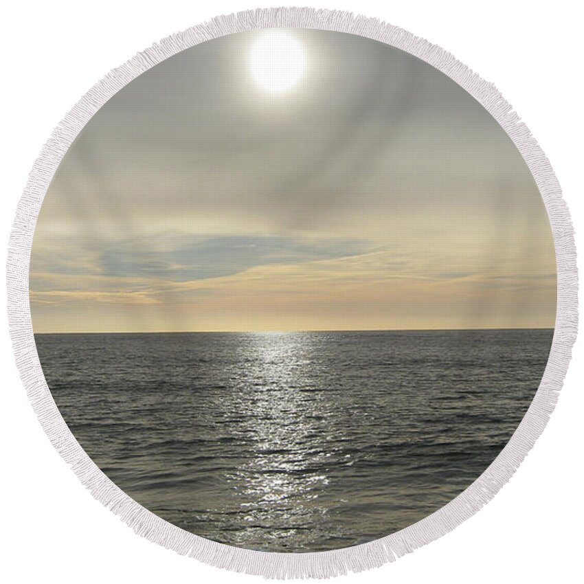 Magical Sunscape Round Beach Towel featuring the photograph Magical sunscape by Heidi Sieber