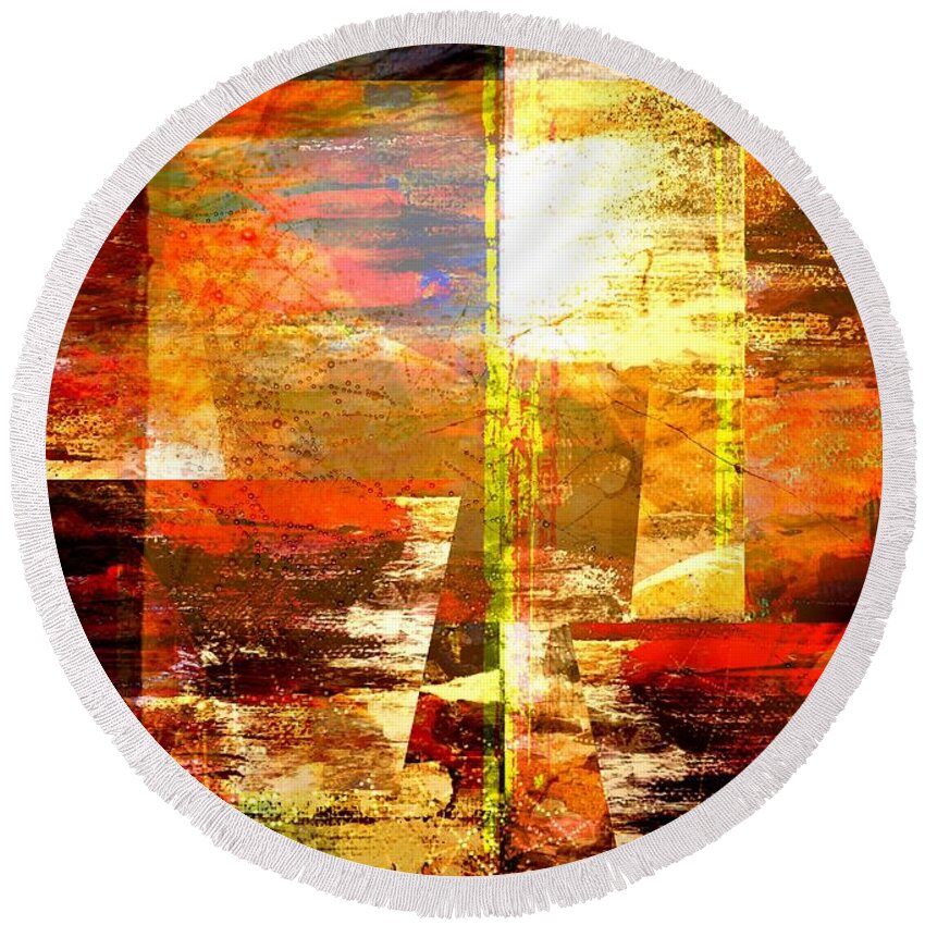 Abstract Round Beach Towel featuring the digital art Make A Wish by Art Di