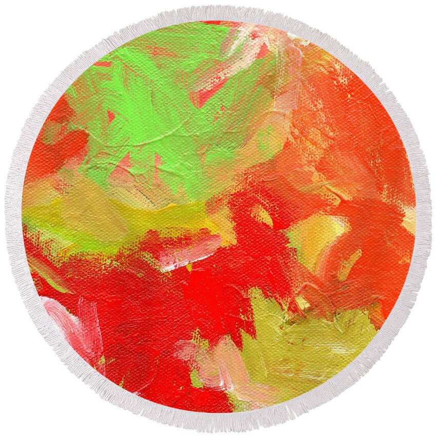 Acrylic Round Beach Towel featuring the painting Malibar 2 by Marcy Brennan