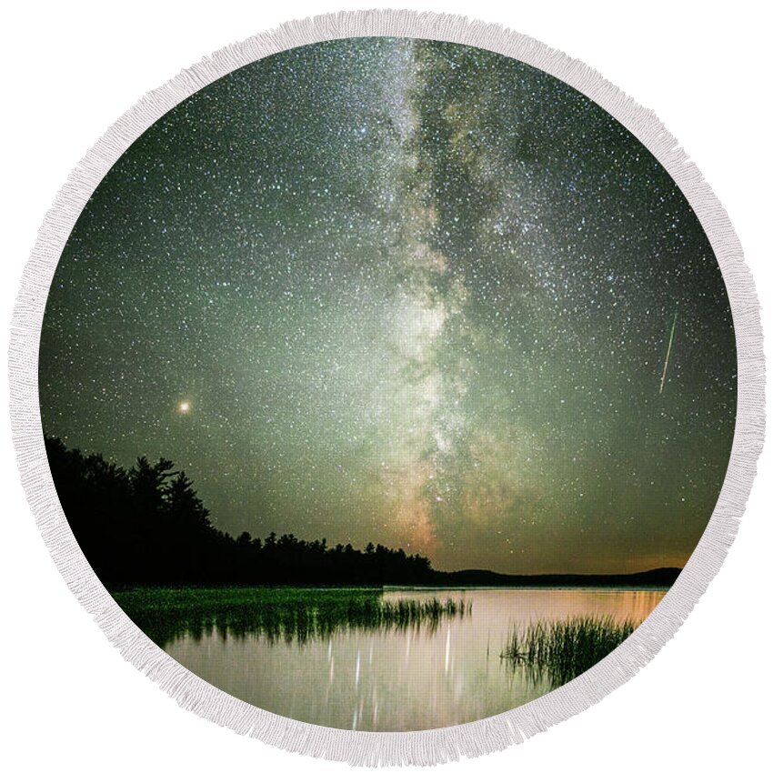 Night Round Beach Towel featuring the photograph Mars Over Sabao by Brent L Ander