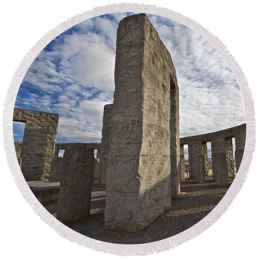 Stonehenge Round Beach Towel featuring the photograph Maryhill Stonehenge 4 by Todd Kreuter