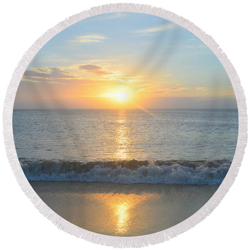 Obx Sunrise Round Beach Towel featuring the photograph May 23 Sunrise by Barbara Ann Bell