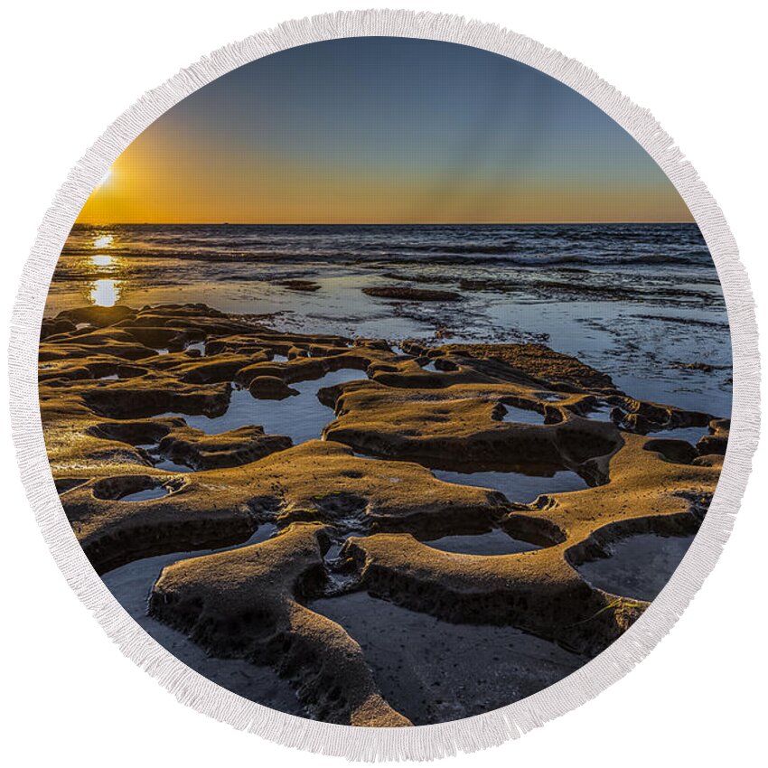 Ca. California Round Beach Towel featuring the photograph Maze by David Downs