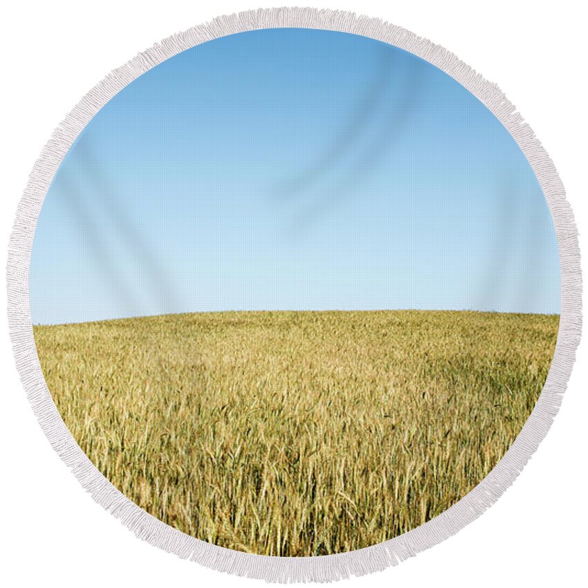 Nature Landscape Round Beach Towel featuring the photograph Nature landscape background by Michalakis Ppalis