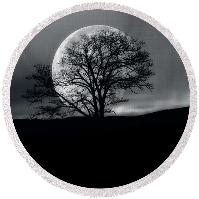 Landscape Round Beach Towel featuring the photograph Memory of Trees Part Three by Bob Orsillo