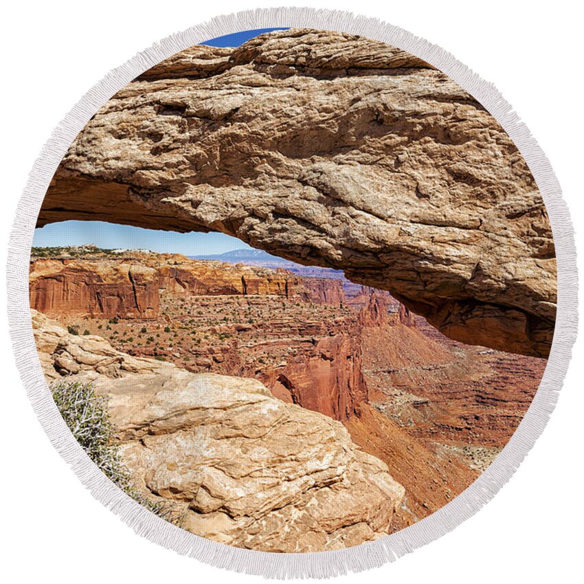 Mesa Arch Round Beach Towel featuring the photograph Mesa Arch - Canyonlands National Park by Belinda Greb