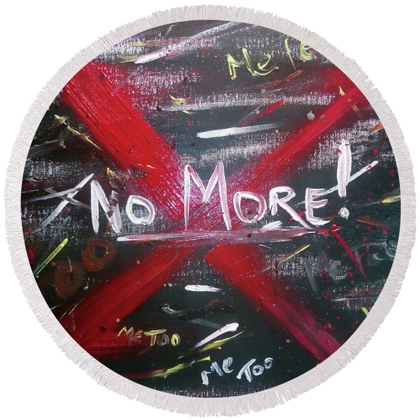 Me Too Round Beach Towel featuring the painting Me Too, No More by Eseret Art