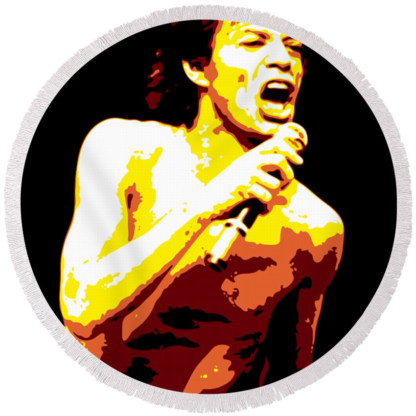 Mick Jagger Round Beach Towel featuring the digital art Mick Jagger by DB Artist