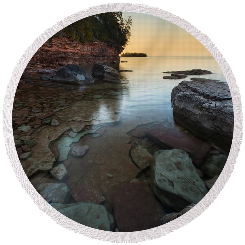 Boulder Round Beach Towel featuring the photograph Middlebrun Channel Point by Jakub Sisak
