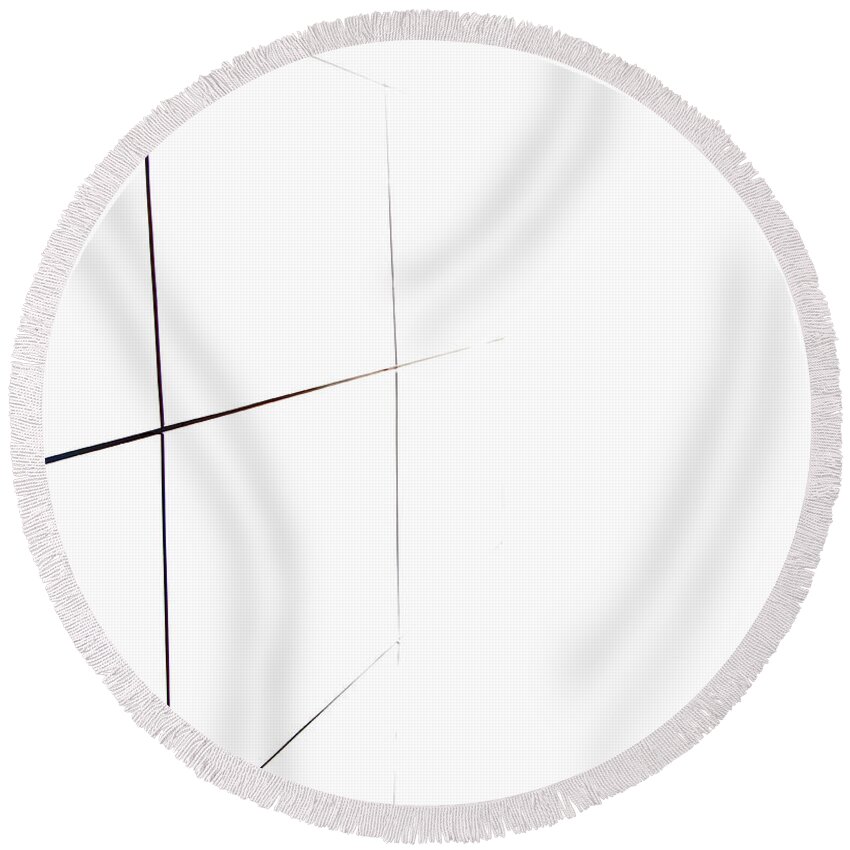 Minimalism Round Beach Towel featuring the digital art Minimal Squares by Kathleen Illes