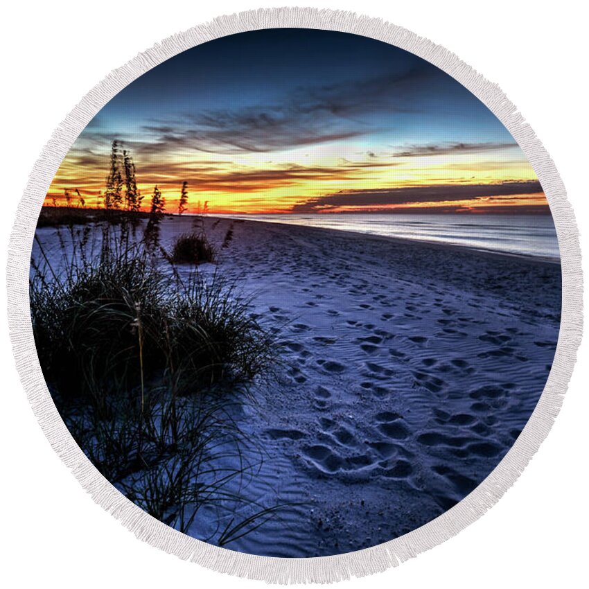 Alabama Round Beach Towel featuring the photograph Mobile Street Grass by Michael Thomas