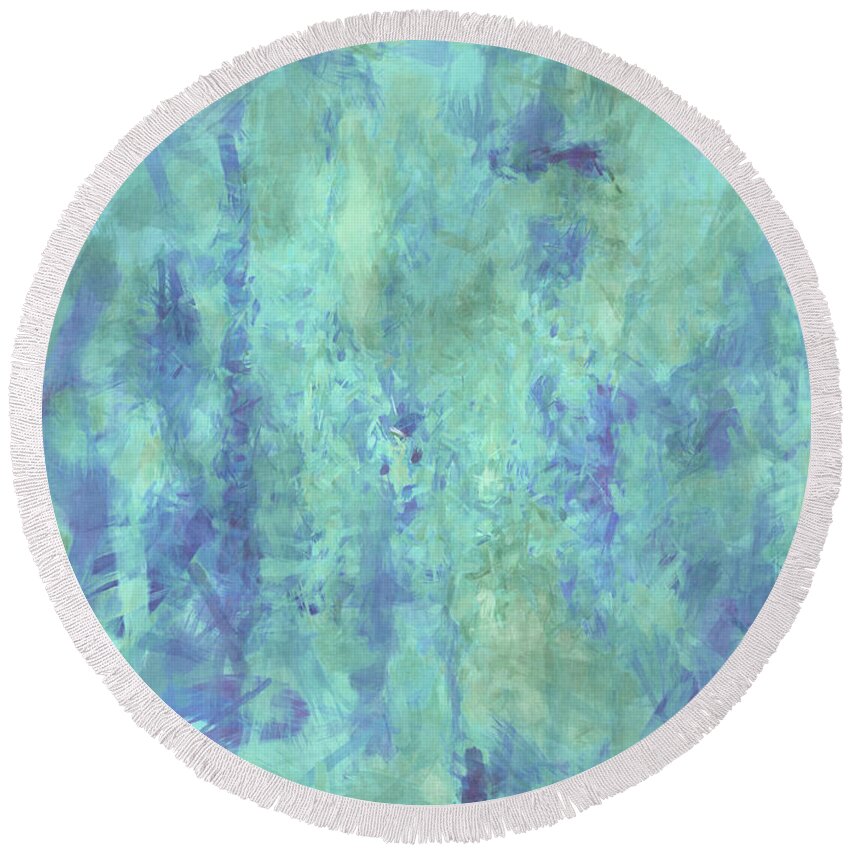 Modern Round Beach Towel featuring the mixed media Modern Contemporary 22 by Ken Figurski