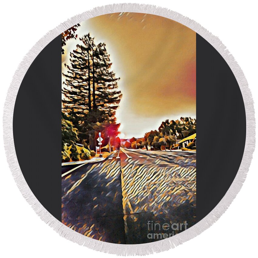 Sunset Round Beach Towel featuring the photograph Modern sunrise by Steven Wills