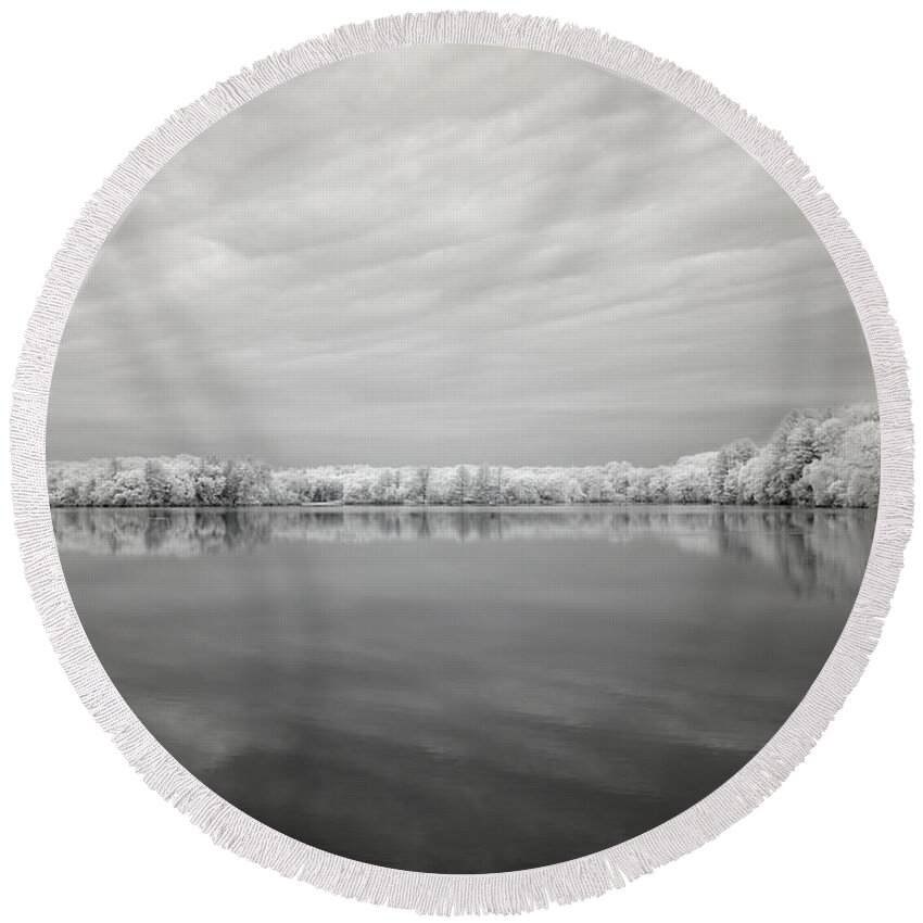 Infrared Round Beach Towel featuring the photograph Moment of Silence by Luke Moore