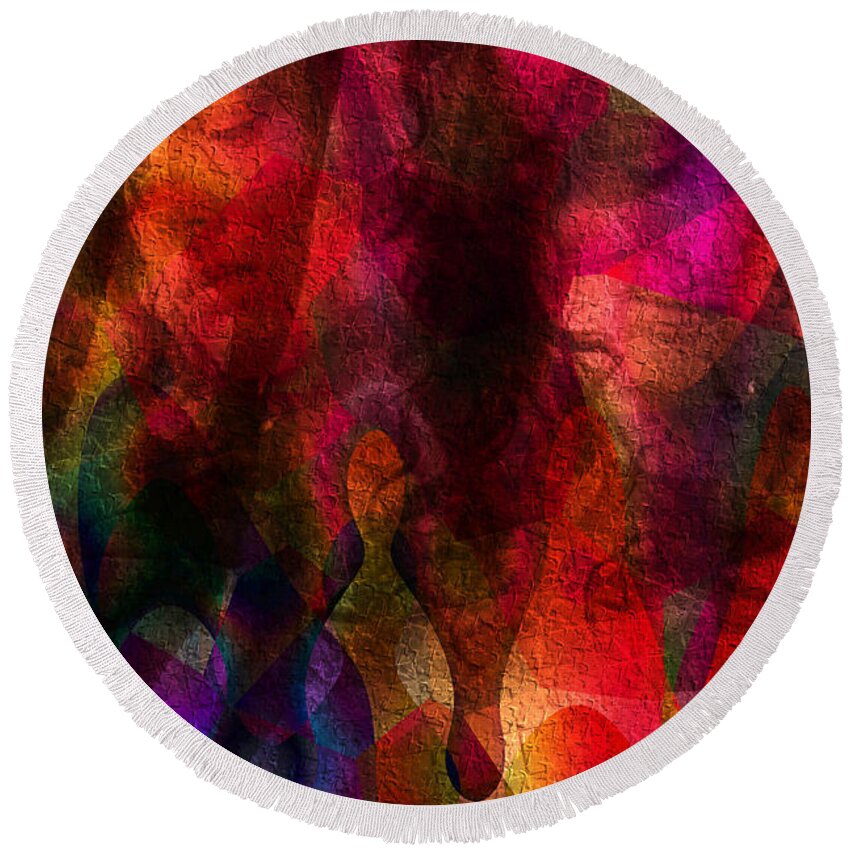 Moods In Abstract Round Beach Towel featuring the digital art Moods in Abstract by Kiki Art
