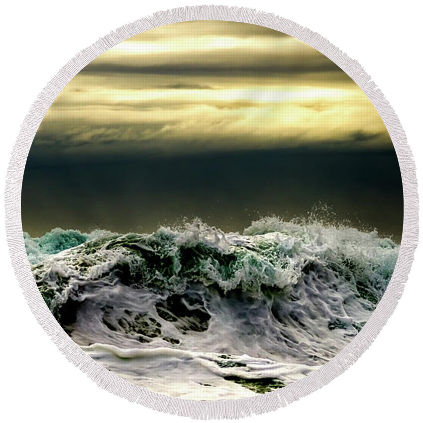 Sky Round Beach Towel featuring the photograph Moody by Stelios Kleanthous