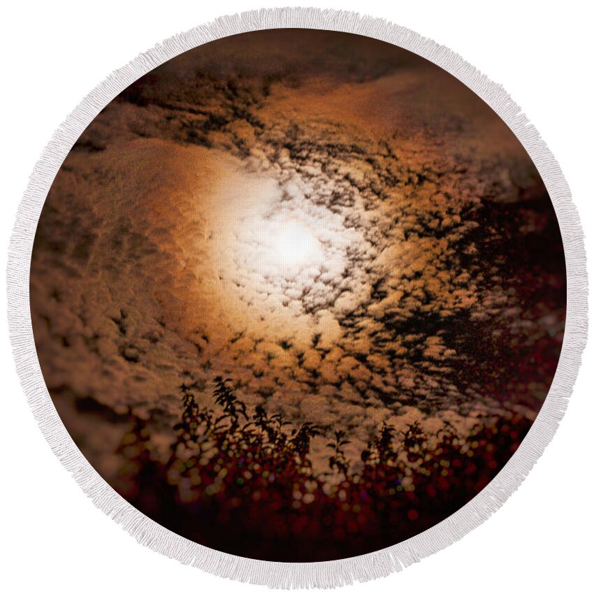  Round Beach Towel featuring the photograph Moon Bokeh by Manuel Parini