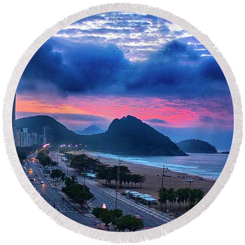 Landscape Round Beach Towel featuring the photograph Morning in Rio by Pravine Chester