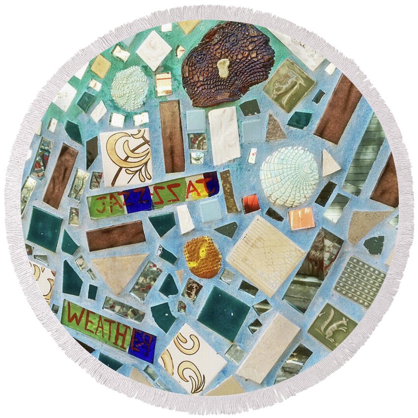 Mosaic Round Beach Towel featuring the photograph Mosaic No. 6-1 by Sandy Taylor