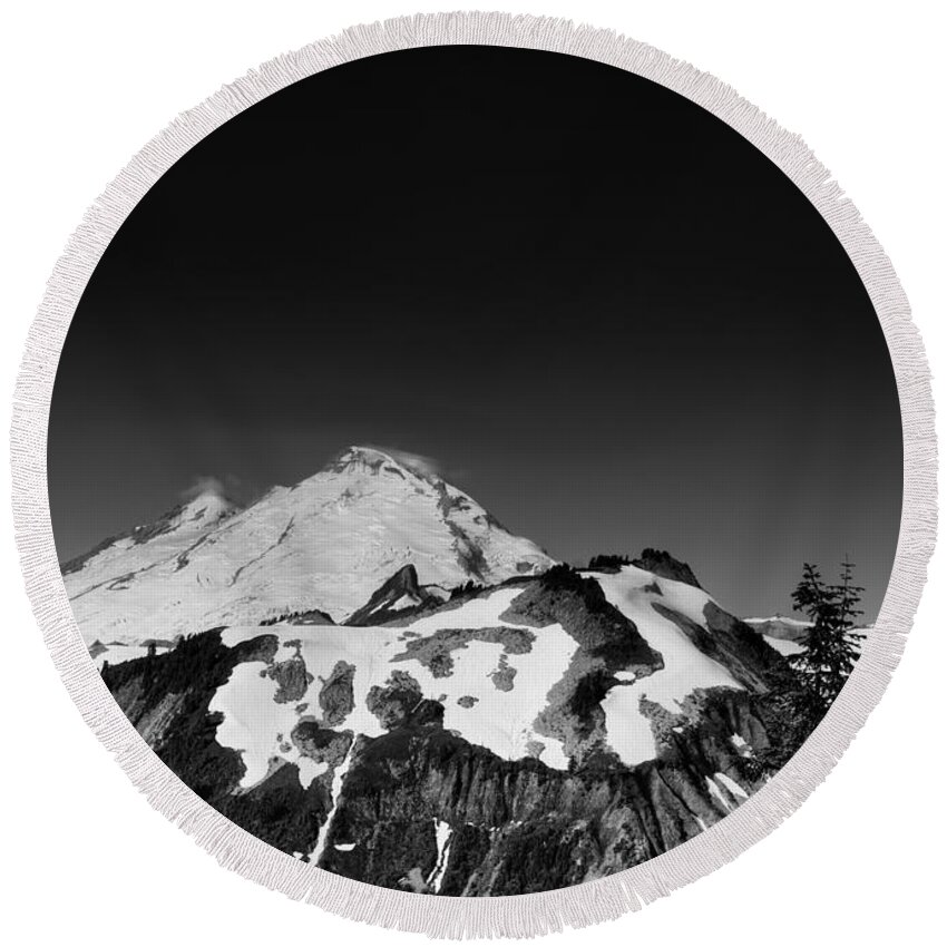 Mount Baker Round Beach Towel featuring the photograph Mount Baker in Washington by Brendan Reals