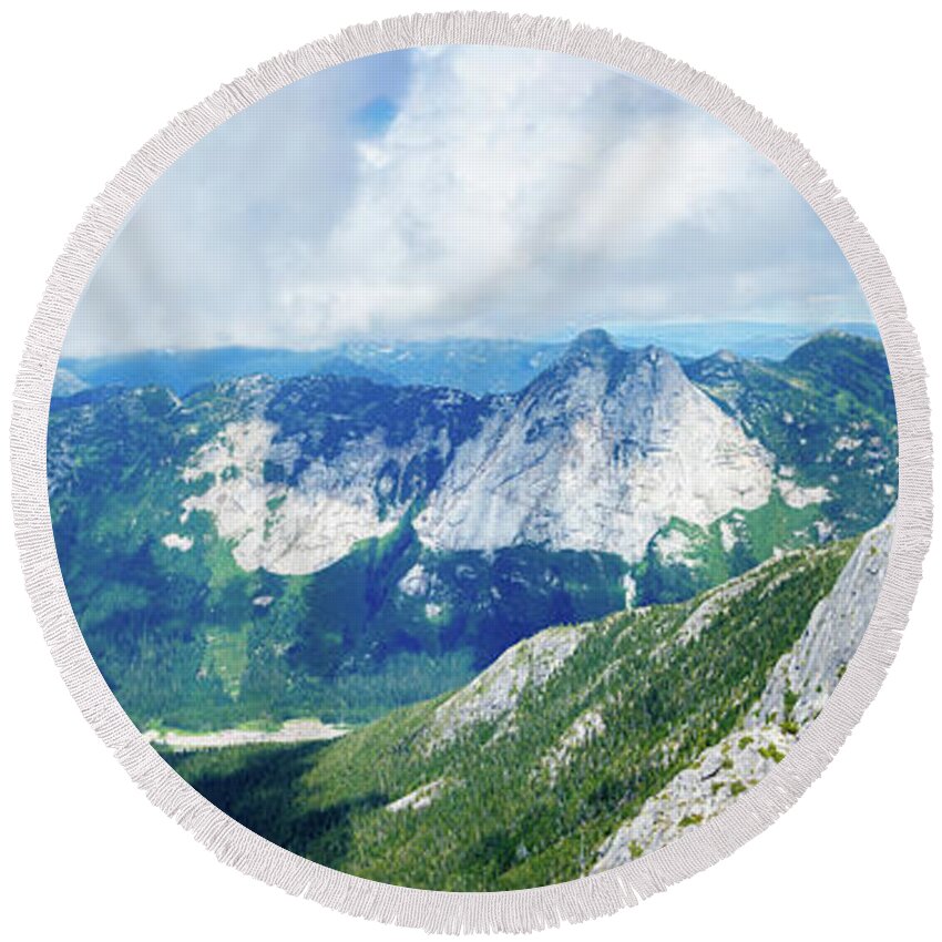 Canada Round Beach Towel featuring the photograph Mountain Landscape #1 by Rick Deacon