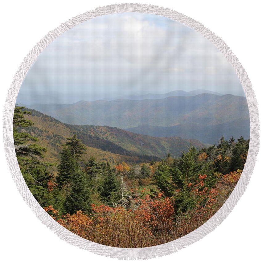 Long Range Views Round Beach Towel featuring the photograph Mountain Long View by Allen Nice-Webb
