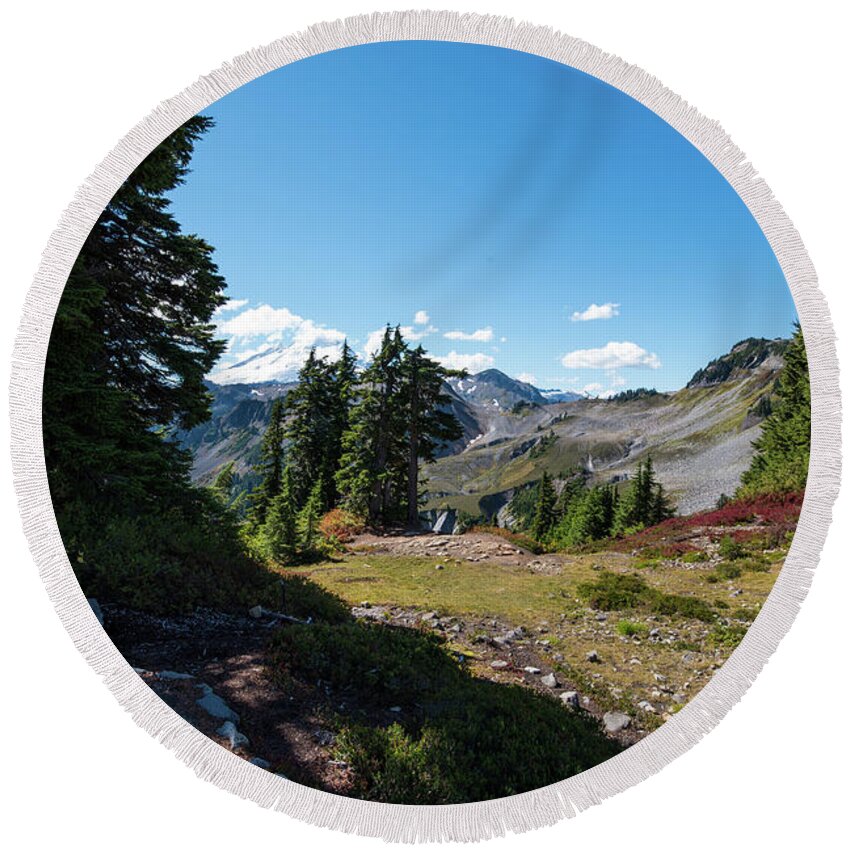 Mt Baker Meadow Round Beach Towel featuring the photograph Mt Baker Meadow by Tom Cochran