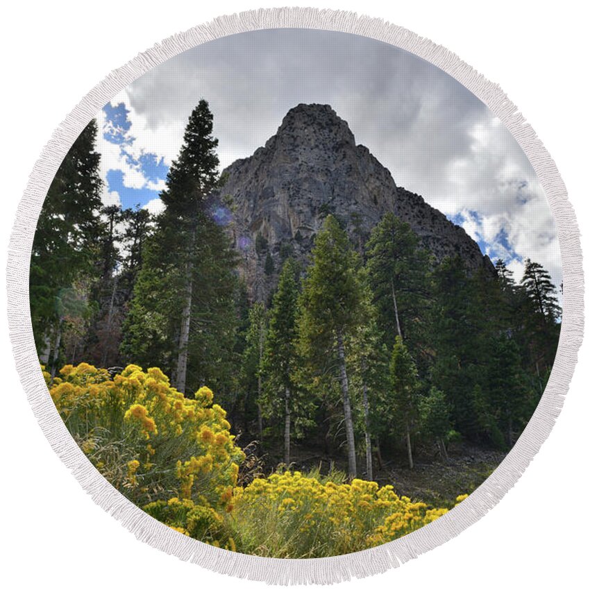 Humboldt-toiyabe National Forest Round Beach Towel featuring the photograph Mt. Charleston Basin by Ray Mathis