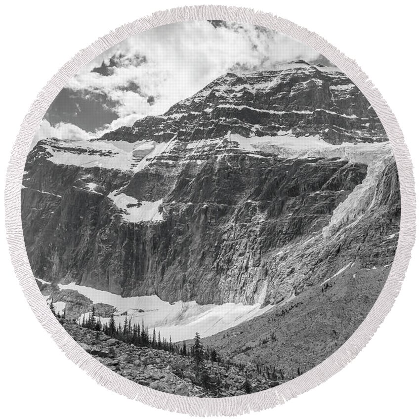 5dii Round Beach Towel featuring the photograph Mt. Edith Cavell by Mark Mille