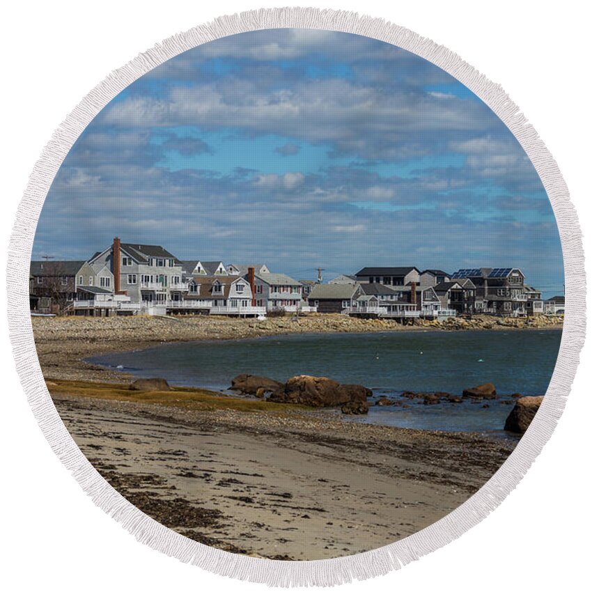 Museum Beach Scituate Massachusetts Round Beach Towel featuring the photograph Museum Beach Scituate Massachusetts by Brian MacLean